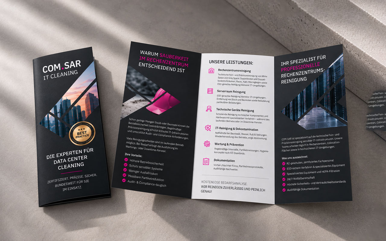 Printdesign Wickelfalz für IT Unternehmen